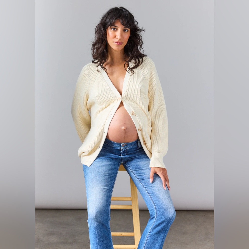 Hatch maternity marlow cotton cardigan sweater 3 large
